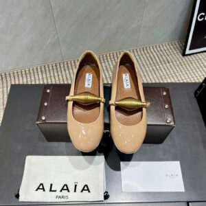 Alaïa Jewel Multi Patent Leather Strap Ballet Flats Shoes
