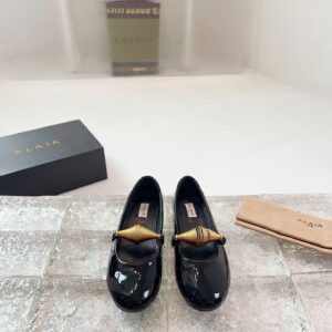 Alaïa Jewel Multi Patent Leather Strap Ballet Flats Shoes