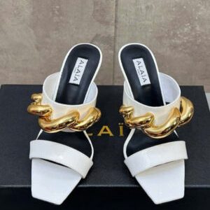 Alaïa Wave Jewels 110 Suede Wedge Mules