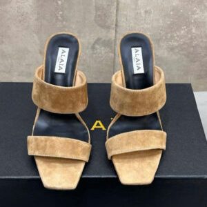 Alaïa Wave 110 Suede Wedge Mules