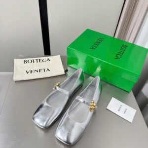 Bottega Veneta Charlotte Mary-Jane Ballerina in Basalt Shoes