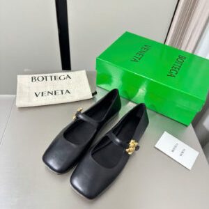 Bottega Veneta Charlotte Mary-Jane Ballerina in Basalt Shoes