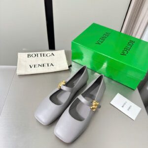 Bottega Veneta Charlotte Mary-Jane Ballerina in Basalt Shoes