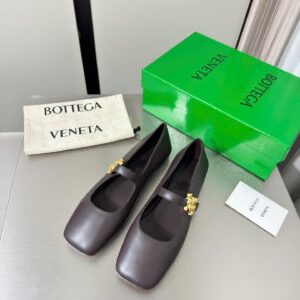 Bottega Veneta Charlotte Mary-Jane Ballerina in Basalt Shoes