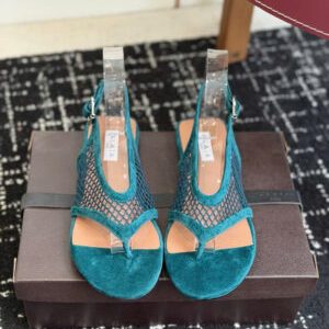 Alaïa Flex Mesh Thong Sandals in Patent Leather
