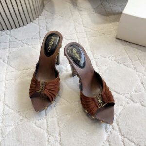 Saint Laurent Leather Babylone Clog Mules 12cm