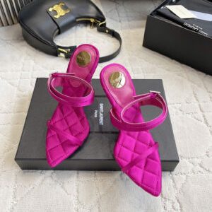 Saint Laurent Heeled Sandals in Satin Crepe 10.5cm