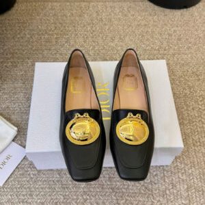 Dior Médaillon Buckle Loafer Black Lambskin Women’s Shoes
