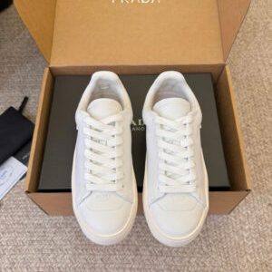 Prada Court Leather Sneaker Unisex Shoes