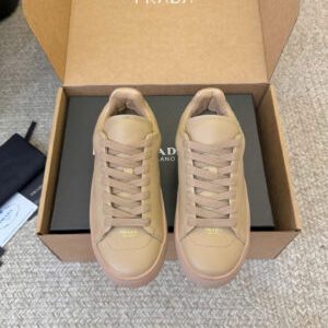 Prada Court Leather Sneaker Unisex Shoes
