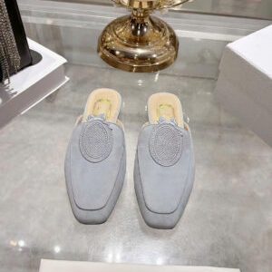 Dior Médaillon Mule Khaki Suede Goatskin
