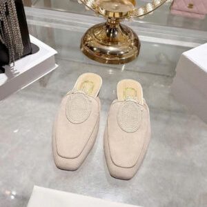 Dior Médaillon Mule Khaki Suede Goatskin