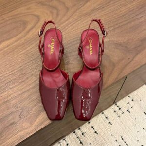 Chanel Leather Slingback Shoes 6.5cm