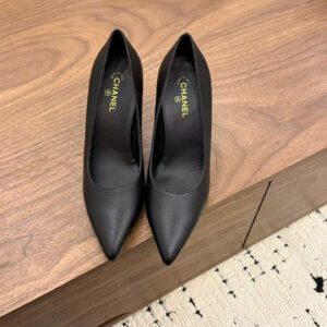 Chanel Leather Heeled Pumps Shoes 8.5cm