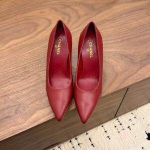 Chanel Leather Heeled Pumps Shoes 8.5cm