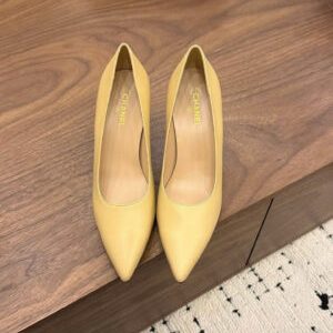 Chanel Leather Heeled Pumps Shoes 8.5cm