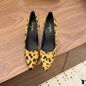 Chanel Leather Heeled Pumps Shoes 8.5cm