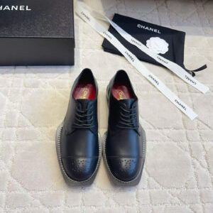 Chanel Lace-up Crocodile Embossed Patent Calfskin Shoes