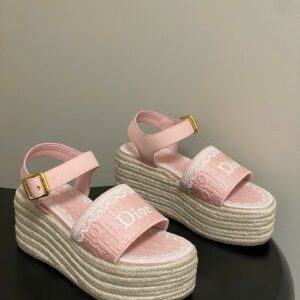 Dior Oblique Dentelle Wedge Sandal 8.5cm