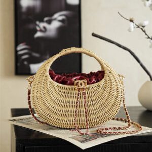 Chanel Natural Rattan Woven Basket Bag