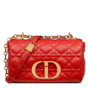 Christian Dior Small Dior Caro Bag Red
