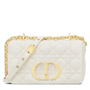 Christian Dior Small Dior Caro Bag White
