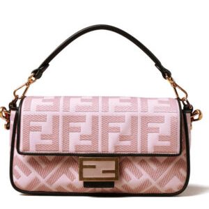 Fendi Baguette FF Canvas Bag 8BR600 Pink