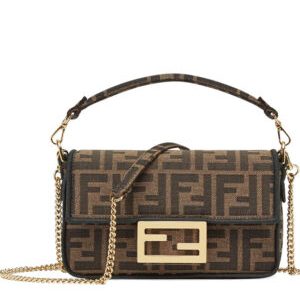 Fendi Mini Baguette Fabric Bag 8BS0171 Coffee
