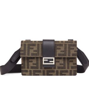 Fendi Pouch Fabric Bag 7M029 Coffee