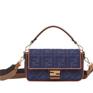 Fendi Beige FF Canvas Bag Blue
