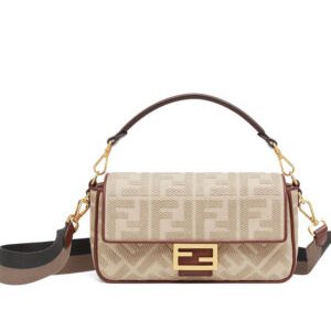 Fendi Beige FF Canvas Bag Cream