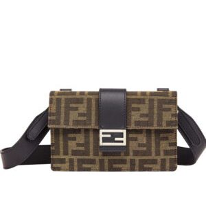 Fendi Baguette Pouch Fabric Bag 7M0295 Black