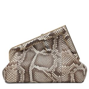 Fendi First Small Natural python Leather Bag 8BP129 Gray