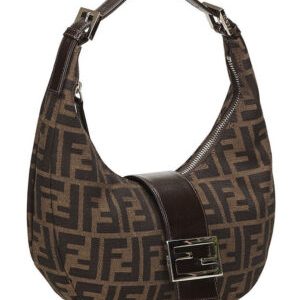 Fendi Small Croissant With FF Print Coffee