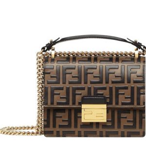 Fendi Kan I Small Leather Bag 8M0417 Coffee