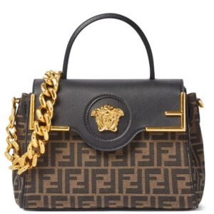 Fendi Fendace La Medusa Medium Handbag Black