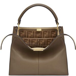 Fendi Peekaboo X-lite Medium Leather Bag Khaki