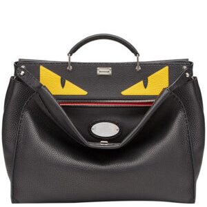 Fendi Peekaboo In Black Roman Leather 7VA388 Black