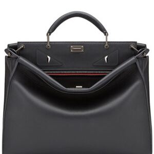 Fendi Peekaboo Fit Smooth black leather bag 7VA4069 Black
