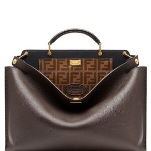 Fendi Peekaboo Iconic Essential Calf Leather Bag 7VA476 Dark Coffee