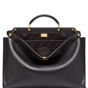 Fendi Peekaboo Iconic Essential Calf Leather Bag 7VA476 Black