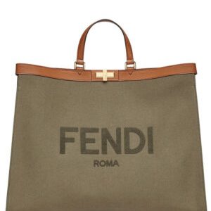 Fendi Peekaboo X-tote Canvas bag 8BH374 Khaki