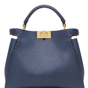 Fendi Peekaboo Iconic Essentially Leather Bag Dark Blue