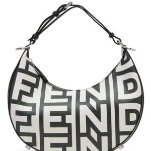 Fendi Fendigraphy Small Two-tone printed leather Fendi Roma Capsule Bag 8BR798 Black