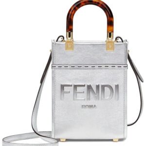 Fendi Mini Sunshine Shopper Silver