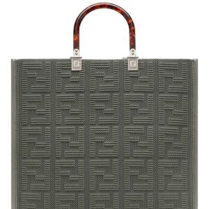 Fendi Sunshine Medium FF Fabric Shopper Green