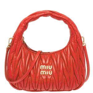 Miu Miu Wander Matelasse Nappa Leather Mini Hobo Bag