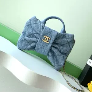 Chanel Maxi Bow Denim Bag 26cm