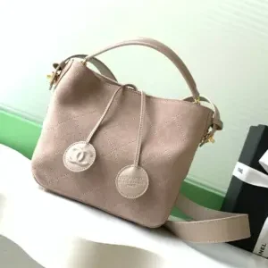 Chanel 26S Bucket Shoulder Suede Leather Bag 29cm