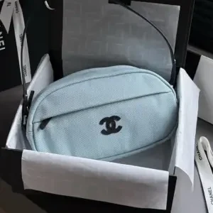 Chanel Coco Beach Canvas Strap Bag 17cm
